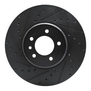 Land Rover Defender 110 Brake Rotor (1) - Front Left - R1 Concepts - Drilled & Slotted - Black - `20-`25